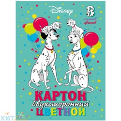 Картон цветной двусторонний A4 8 л. 8 цв. в папке "Disney. Далматинцы" Hatber 8Кц4_25101, 8Кц4_25101