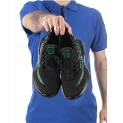HA107-2 BLACK/GREEN Кроссовки мужские (текстиль) размер