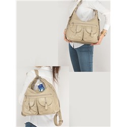 Сумка женская искусственная кожа Guecca-RY 103  (рюкзак change),  2отд,  бежевый 254703