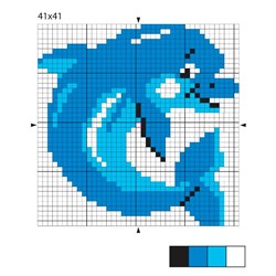 Набор для вышивания крестиком с пяльцами и иглой «Дельфин»