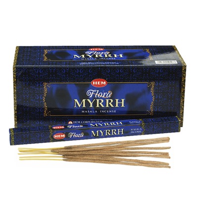 Hem Flora Masala Incense Sticks MYRRH (Масала благовония МИРРА, Хем), уп. 8 палочек.