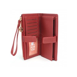 Кошелек женский искусственная кожа FFY-JY 2201-1,   ( на молнии)  3отд,  6карм,  красный 237414