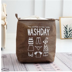 Корзина для вещей на завязках "Washday" коричневая