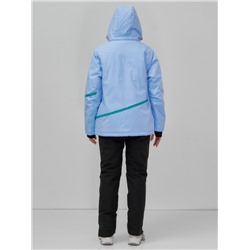 Горнолыжный костюм женский зимний большого размера голубого цвета 07093Gl