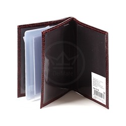 Обложка для авто+паспорт Premier-О-78 натуральная кожа бордо крокодил (98)  107610