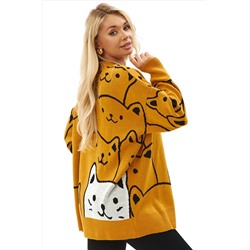 Женский удлиненный свитер оверсайз Happyfox