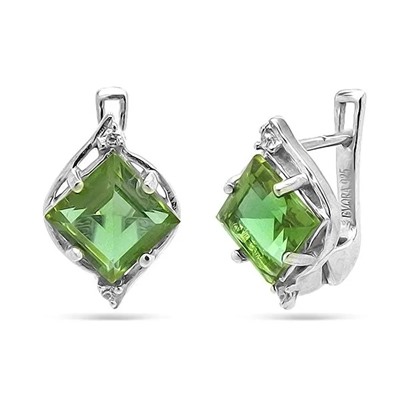 Серьги из серебра султанит, Гликерия