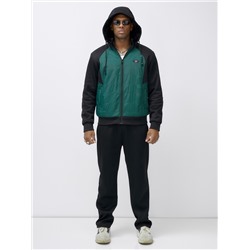 Спортивный костюм мужской зимний с начесом зеленого цвета 7335_1Z