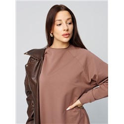 Женское платье с рукавом реглан из футера 2-х нитки Lingeamo какао ВП-11 (02)