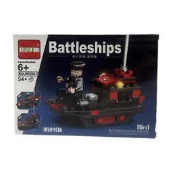 Конструктор BATTLE SHIPS 8в1 Военная техника Катер 94+дет. 19*13см / HR204-3