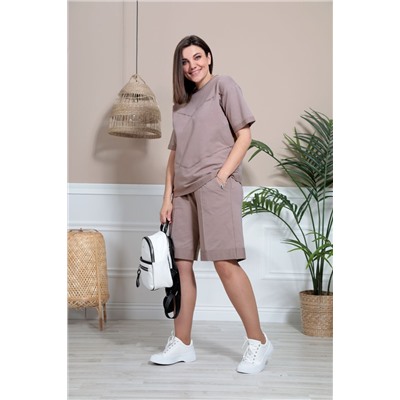 BegiModa 3027 коричневый, Блуза,  Шорты