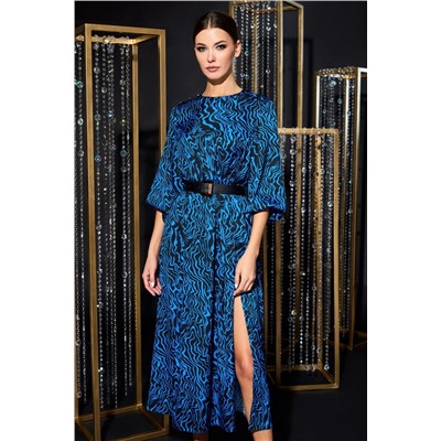 DiLiaFashion 0674 мультидизайн_синий, Платье