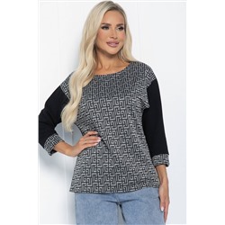 Блуза Греческие мотивы (черно-серая) Б11292