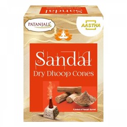 SANDAL Dry Dhoop Cones, Patanjali (САНДАЛ сухие конусные благовония, Патанджали), 20 г.