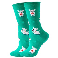 Носки р.35-40 "Cute Animals" Белый Терьер