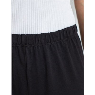 Укороченные брюки из эластичного хлопка с контрастным кантом