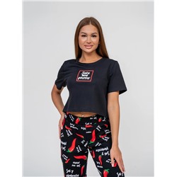 Костюм женский Текс-Плюс, цвет черный красный