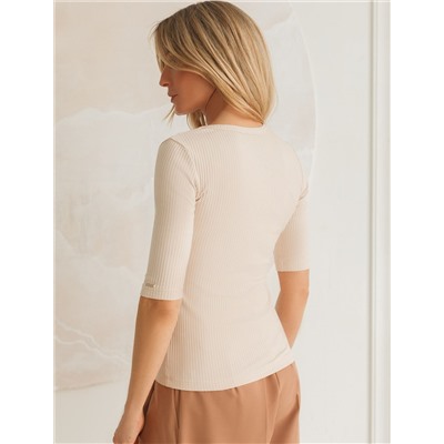 Джемпер из трикотажа в широкий рубчик