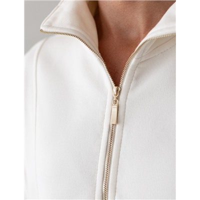 Джемпер с воротом на молнии из петельчатого  футера трехнитки с эластаном