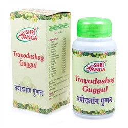 TRAYODASHANG GUGGUL Shri Ganga (ТРАЙОДАШАНГ ГУГГУЛУ, в таблетках, лечение радикулита и артрита, Шри Ганга), 100 г. - СРОК ГОДНОСТИ ДО 30 ИЮНЯ 2025 ГОДА