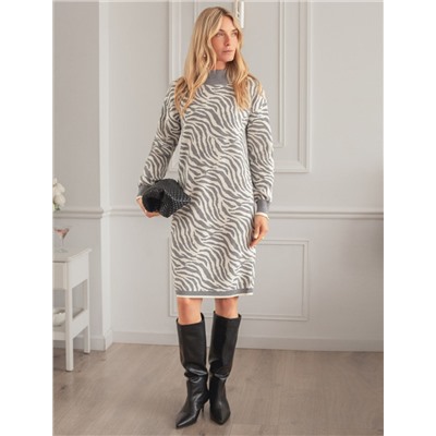 Платье жаккардовой вязки с кашемиром