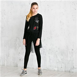 0968 черн Туника для девочек (116-176)