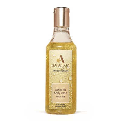 Sulphate Free BODY WASH Lemon Aloe, Aaranyaa (Безсульфатный ГЕЛЬ ДЛЯ ДУША с Лимоном и Алоэ (алое), Аараньяа), 250 мл.
