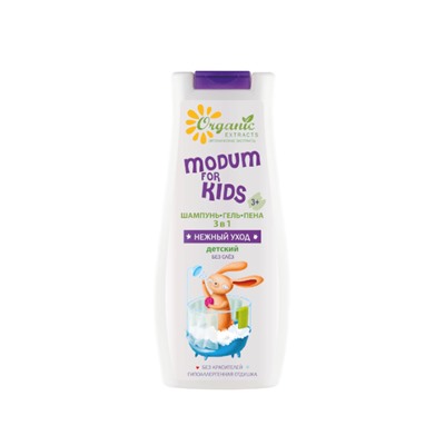 MODUM FOR KIDS E120-508 Шампунь-гель-пена 3 в 1Нежный уход детский, 400 г