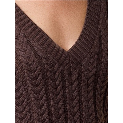 Джемпер фактурной вязки из хлопка с кашемиром