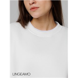 Женский свитшот оверсайз из футера с начесом Lingeamo молочный ВК-23 (131)