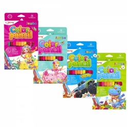 Карандаши цветные 24цв./12шт  Yalong Jumbo DUO Softness дерев. трехгранные  YL211032-24