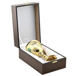 Кубок с гравировкой, вставки Малахит 130*130*230мм