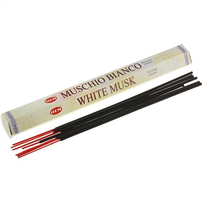 Hem Incense Sticks WHITE MUSK (Благовония БЕЛЫЙ МУСКУС, Хем), уп. 20 палочек.