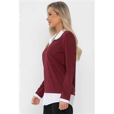 Пуловер На высоте (вишневый) Б14324-12М