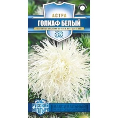 Цв.Астра Голиаф белый (Гавриш) 0,3г сер.Русский богатырь