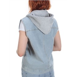 803 BLUE/GRAY Джинсовый жилет женский (100% хлопок) размер 50