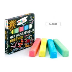 Мел цветной  5шт. 5цв. Мazari д/асфальта к/к  М-9006