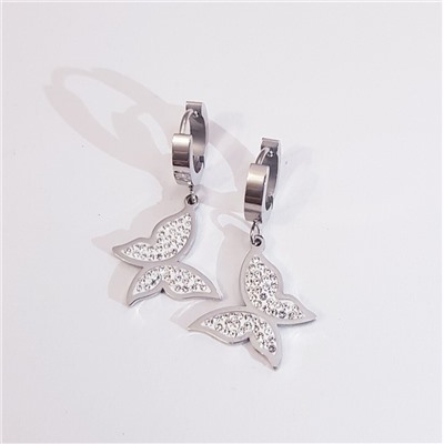 Серьги ювелирная бижутерия бабочки, коллекция Сталь, арт. 706.907