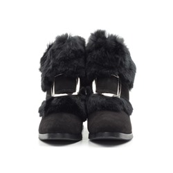 JM715-2 BLACK Ботинки женские (натуральная замша, натуральный мех (полностью)) размер 37