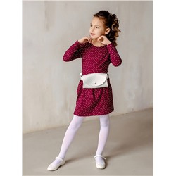 Платье Эля бордовый горох