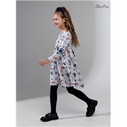 Платье Тиана бабочки на сером