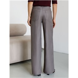 Брюки-трубы из эластичного хлопка с эффектом кожи