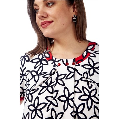 Lady Style Classic 1075 молочный_с_красным, Платье