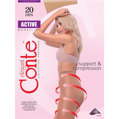 Conte Колготки женские ACTIVE 20, р.5 bronz