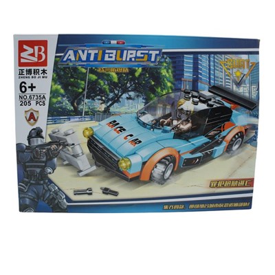 Конструктор Swat  Antiburst Спортивная машина 205дет. 26*19см / коробка 6735А