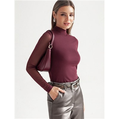 Водолазка с прозрачными рукавами