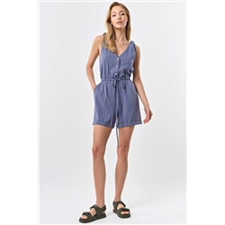 Комбинезон с шортами хлопковый индиго