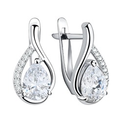 Серьги из серебра куб.циркон., Л-11804
