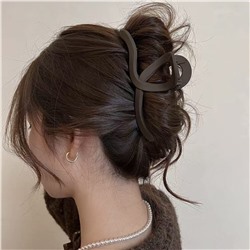 Заколка-краб для волос матовый Коричневый ПЕТЕЛЬКА, 11 см.