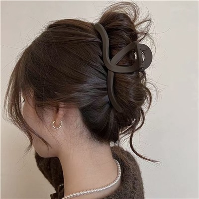 Заколка-краб для волос матовый Коричневый ПЕТЕЛЬКА, 11 см.